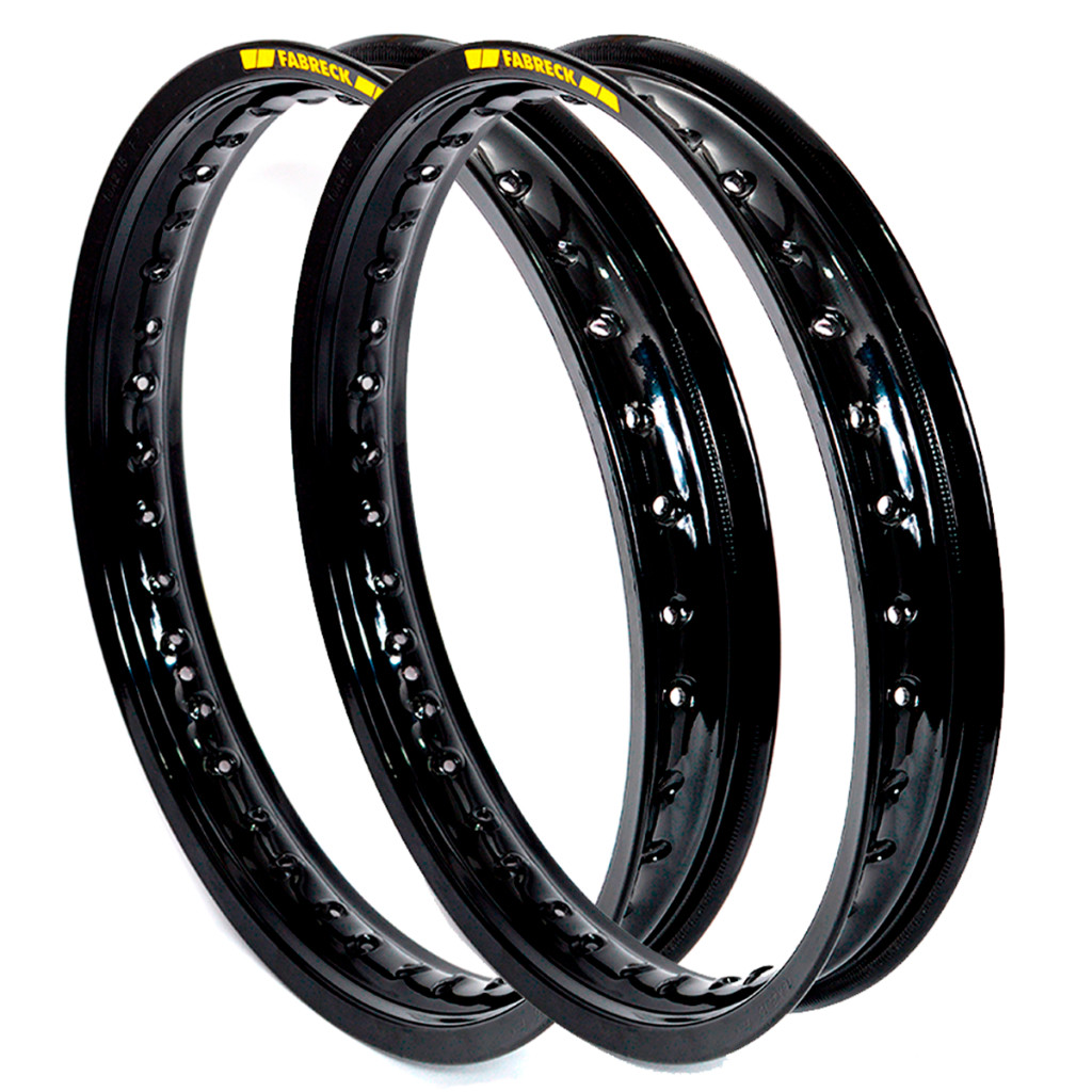 Par Aro de ferro dianteiro e traseiro 18x160 e 18x185 preto brilhoso ou preto fosco Fabreck