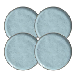 Jogo De Pratos Raso Jantar Refeição 27,5cm Kit 4 Peças Bio Breeze Azul Cerâmica Porto Brasil
