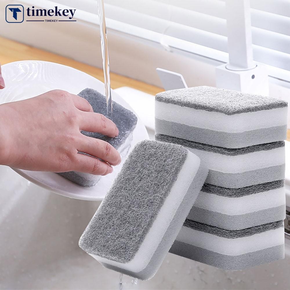 TIMEKEY 5/10 Pçs Dupla Face Esponja De Limpeza De Lavar Louça Cozinha Nano Esmeril Limpo Esfregar Pote Ferrugem Manchas 