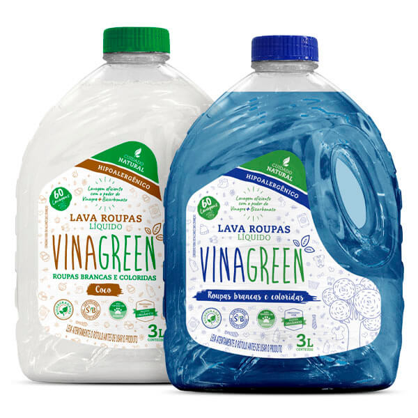 Combo Lava roupas Vinagreen - Tradicional + Coco em Oferta na Shopee
