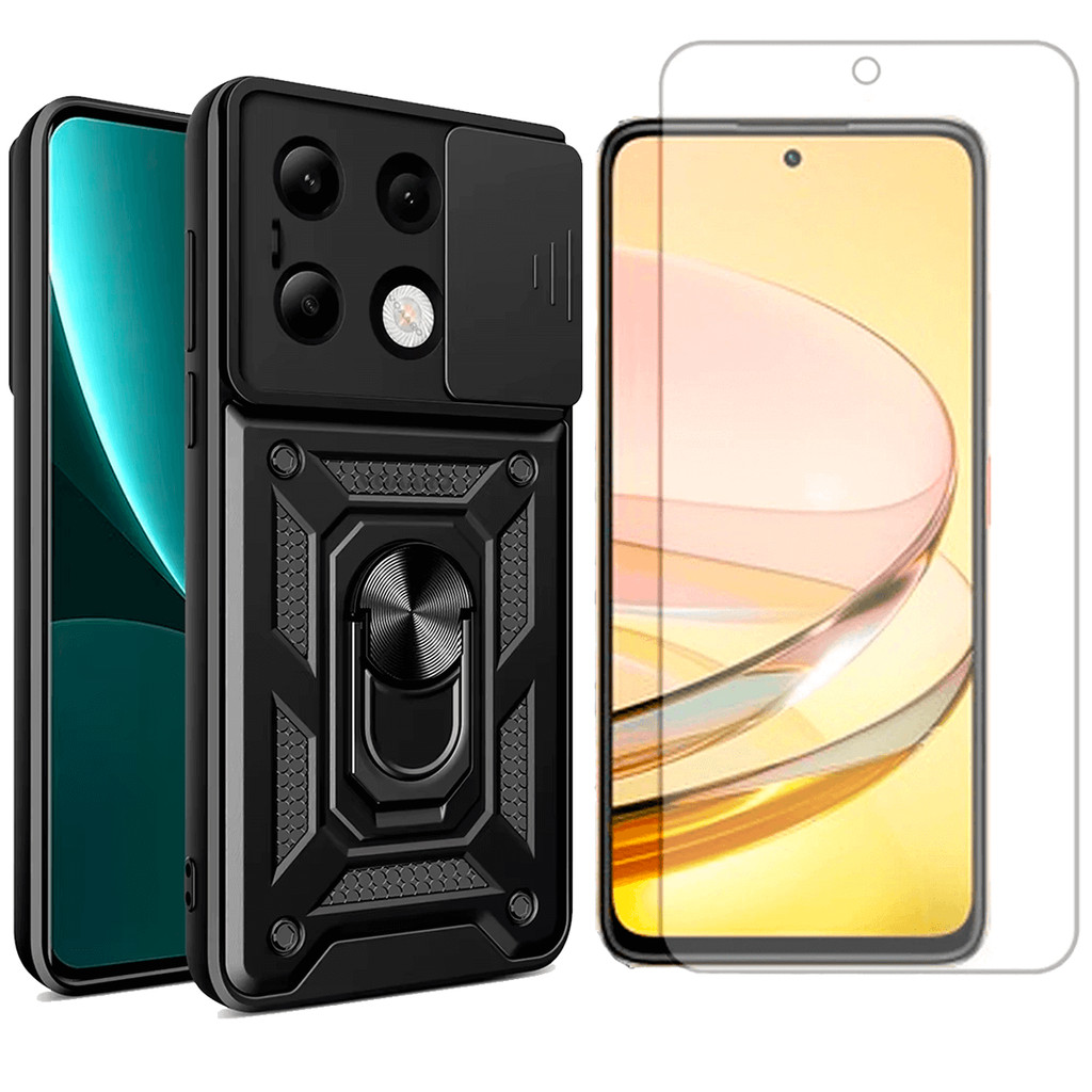 Capa Anel Para Xiaomi Redmi Note 14s + Pelicula Hidrogel em Oferta na Shopee