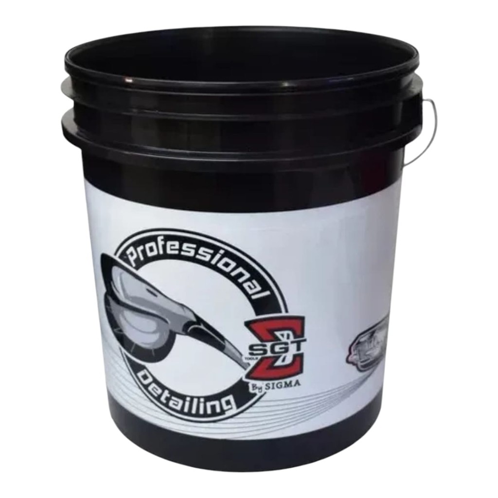 Balde Lavagem Automotiva Detailer 20l Preto com Branco