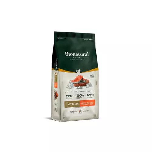 Ração Bionatural Prime Gatos Castrados Salmão 7,5kg