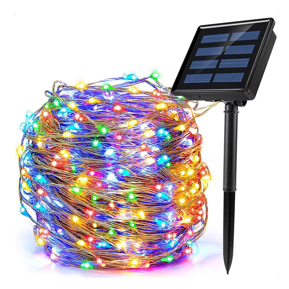 Fio de Luz LED Solar à Prova d’Água para Jardim, Varanda e Festas – 10m / 20m / 30m – Iluminação Decorativa Colorida