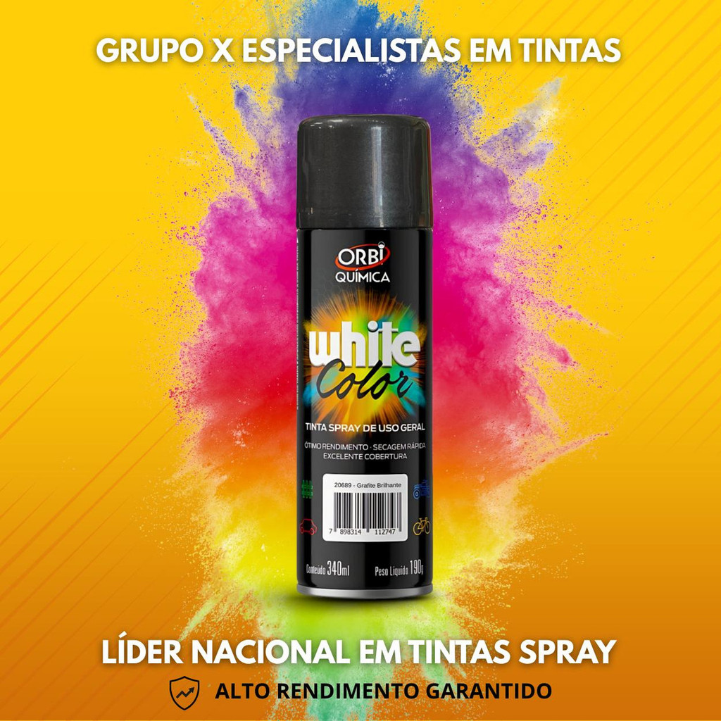 Detalhes do Kit 3 Un Tinta Spray Grafite Brilhante Uso Geral  340 Ml