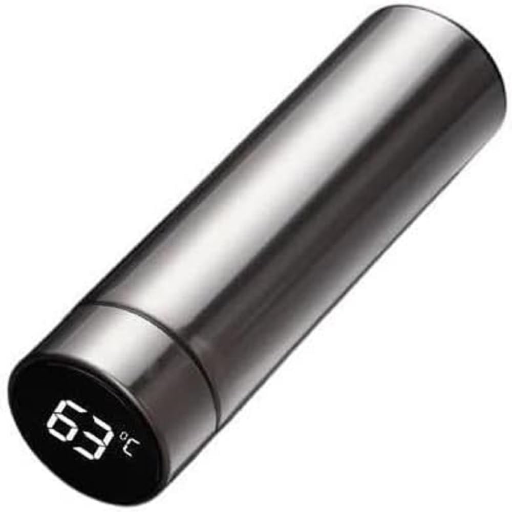 Garrafa Térmica Inox com Display de Temperatura em Led 480ml Prata - Facility