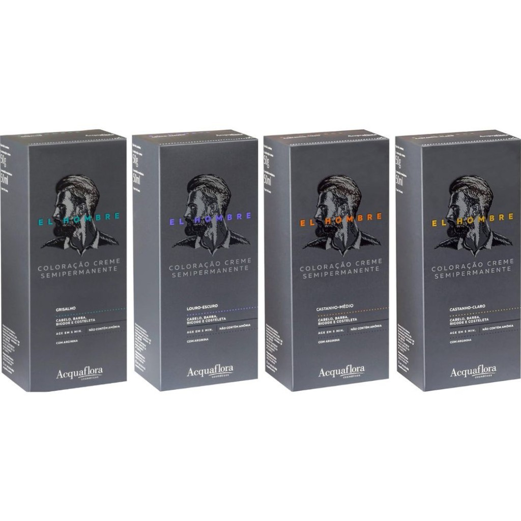 Kit Coloração Creme El Hombre - Acquaflora em Oferta na Shopee