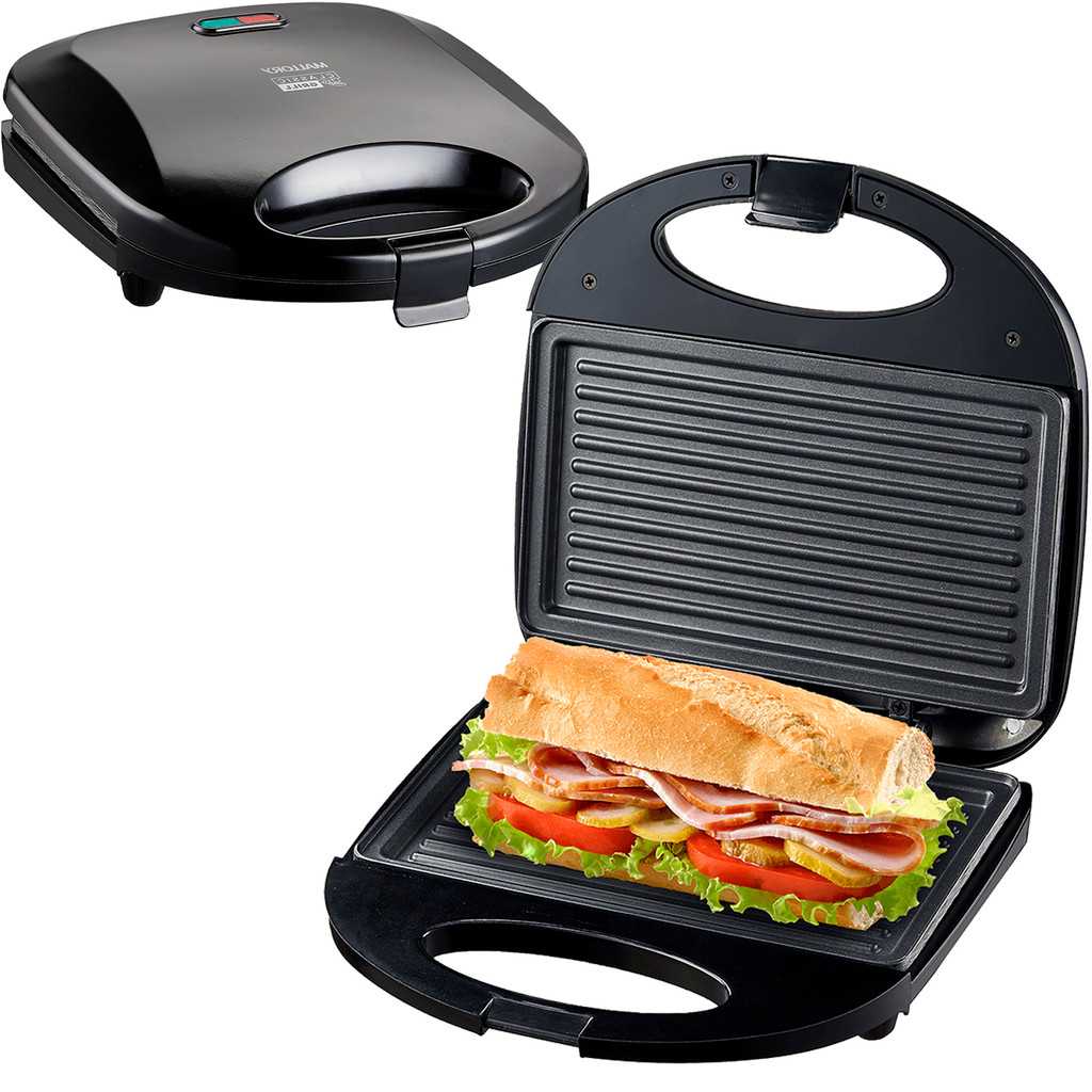 Sanduicheira Misteira Elétrica 2 Em 1 Classic Grill Mallory Antiaderente Preto Sanduiches 127V 220V