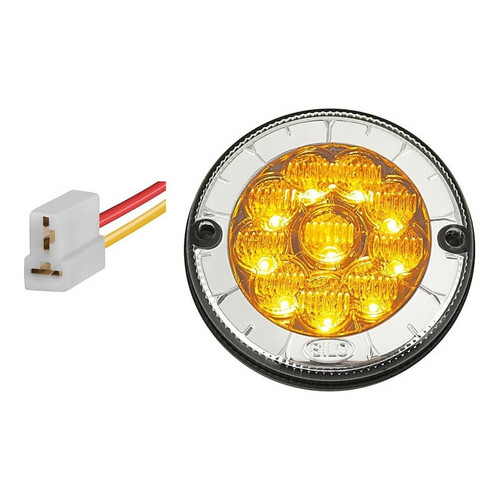 Lanterna Traseira 125mm Ônibus Caminhão Carreta 10 LED CR/AM 12V + Conector