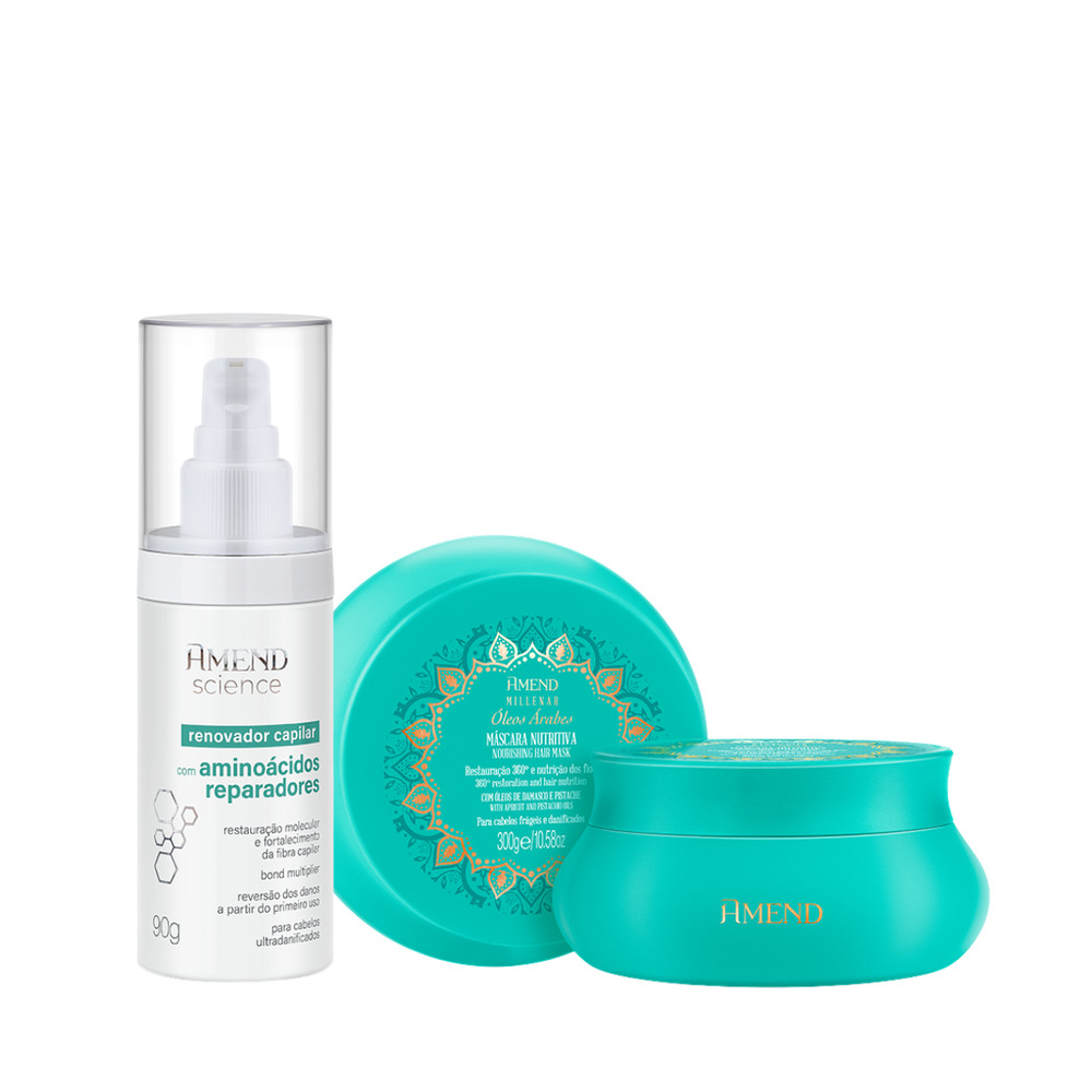 Amend Millenar Óleos Árabes Masc 300ml + Science Bond Repair Renovador Capilar 90ml