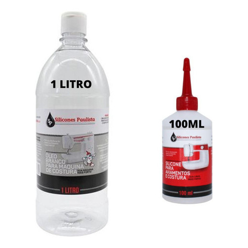 Óleo Branco Maquina Costura + Silicone Aviamento Linha 100ml