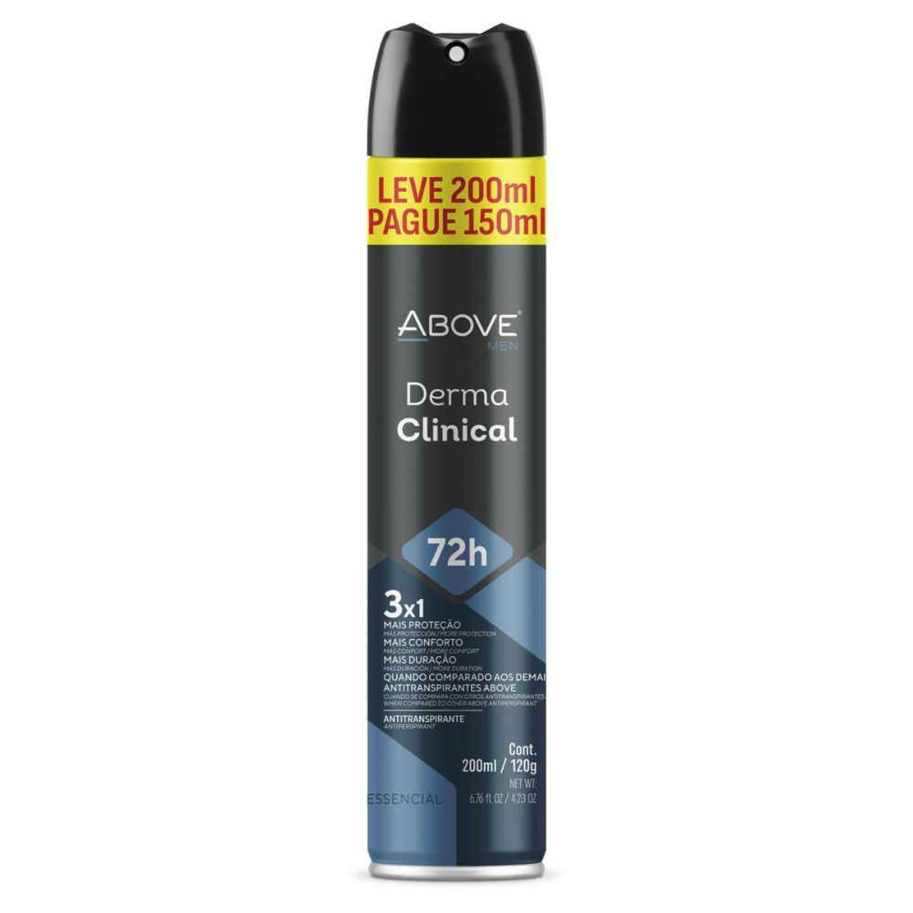 Desodorante Above Men Derma Clinical Antitranspirante Essencial Spray 200ml - Beauty