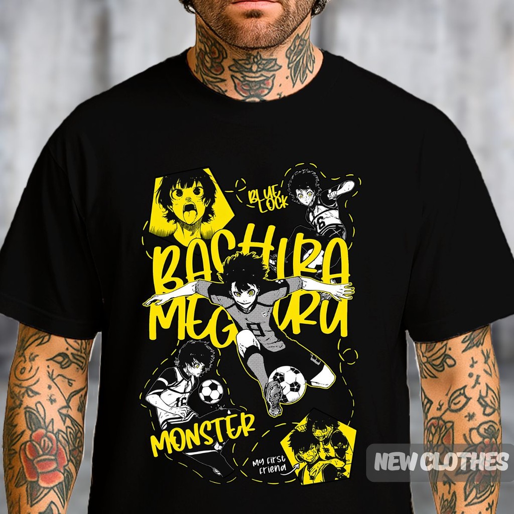 Camiseta Anime Blue Lock Unissex Futebol Bachira Meguru Monstro Interior Japão