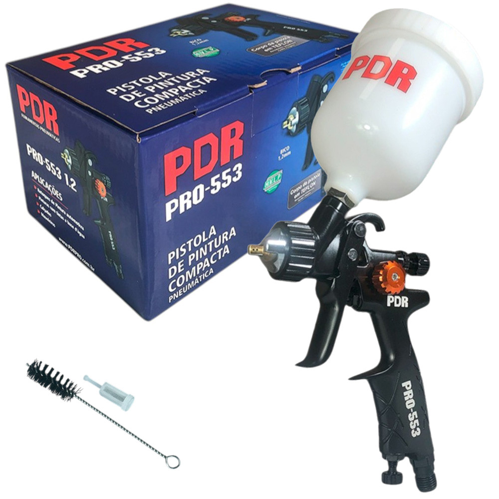 Pistola de Pintura Profissional PDR Sistema HVLP a Gravidade 36psi Bico 1.2mm Copo Branco 250ml em Oferta na Shopee