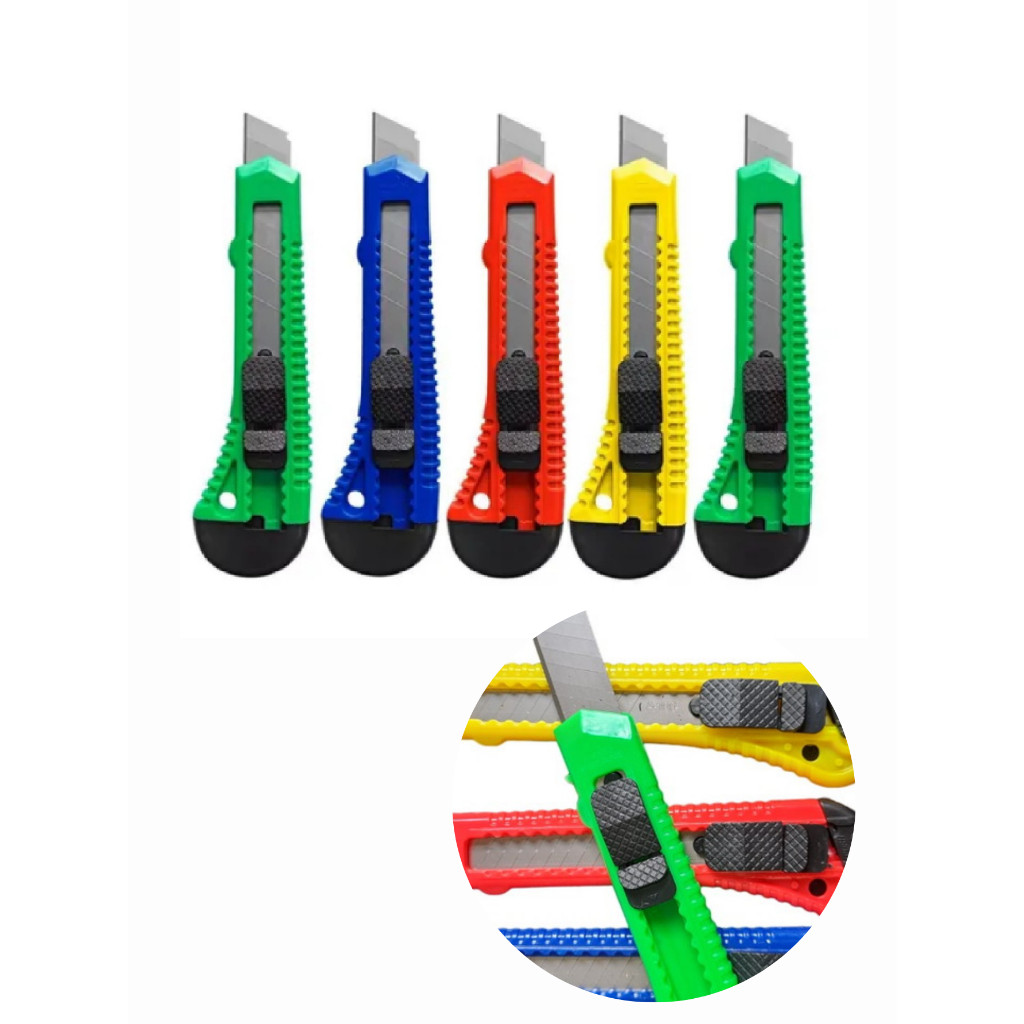 Kit 1/3/6/12 Estiletes Simples 15cm Lamina 18mm Cores Variadas