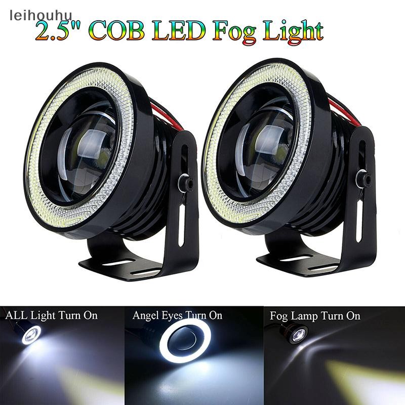 leiho 2.5'15w Carro Branco COB LED Projetor Olhos De Anjo Anel Azul DRL Lâmpada De Luz De Nevoeiro