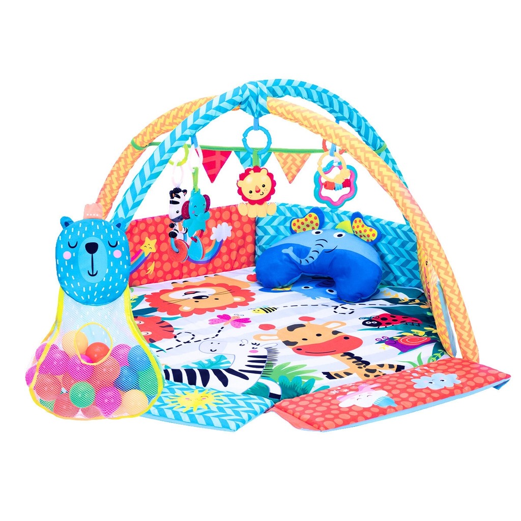 Tapete Ginásio Com Bolinhas Para Bebê Party Azul Maxi Baby