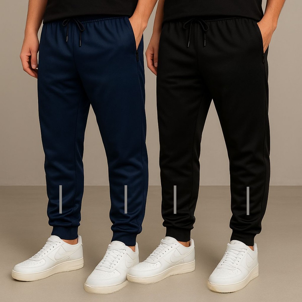 kit 2 calça de chimpa adulto flanelado com zíper no bolso e com logo academia treino corrida esportiva em Oferta na Shopee