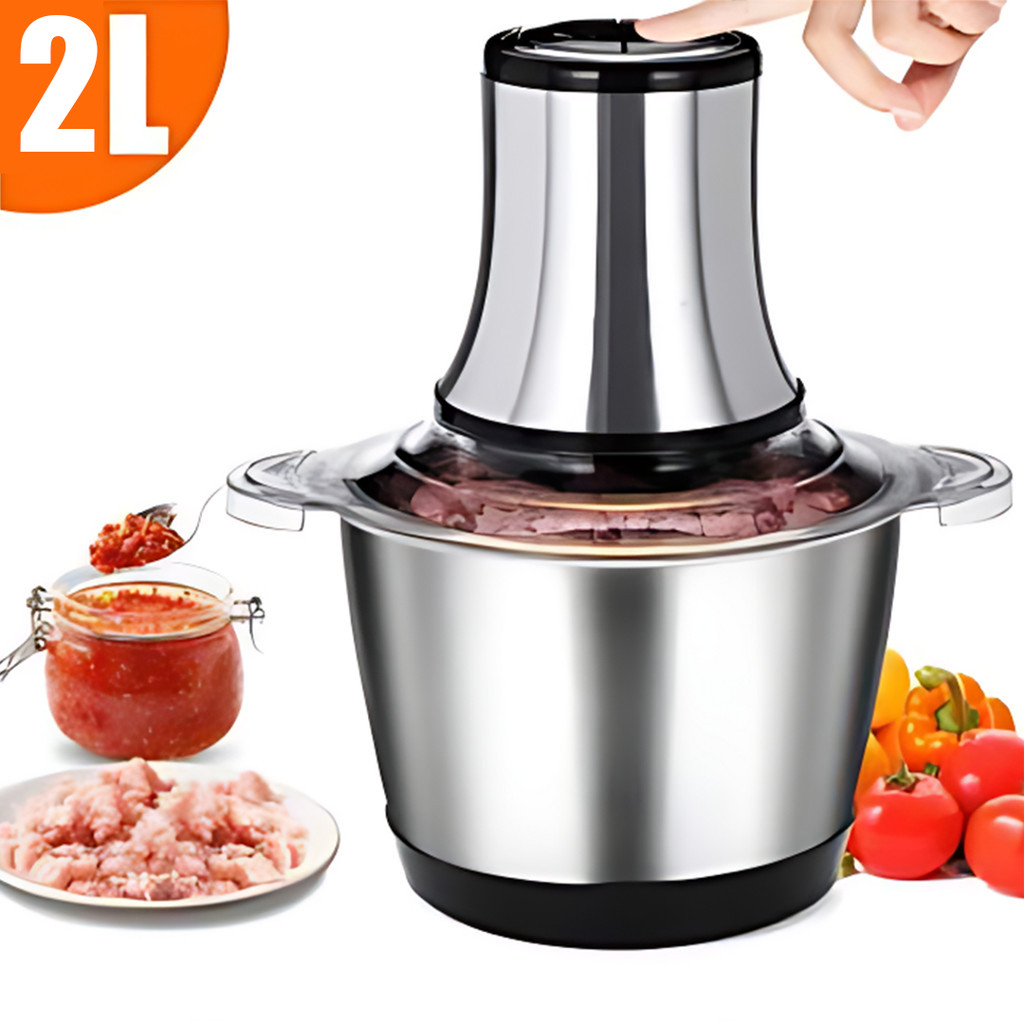 2 Litros Picador Triturador De Alimentos Carne Mixer Elétrica Processador Cozinha Envio Imediato