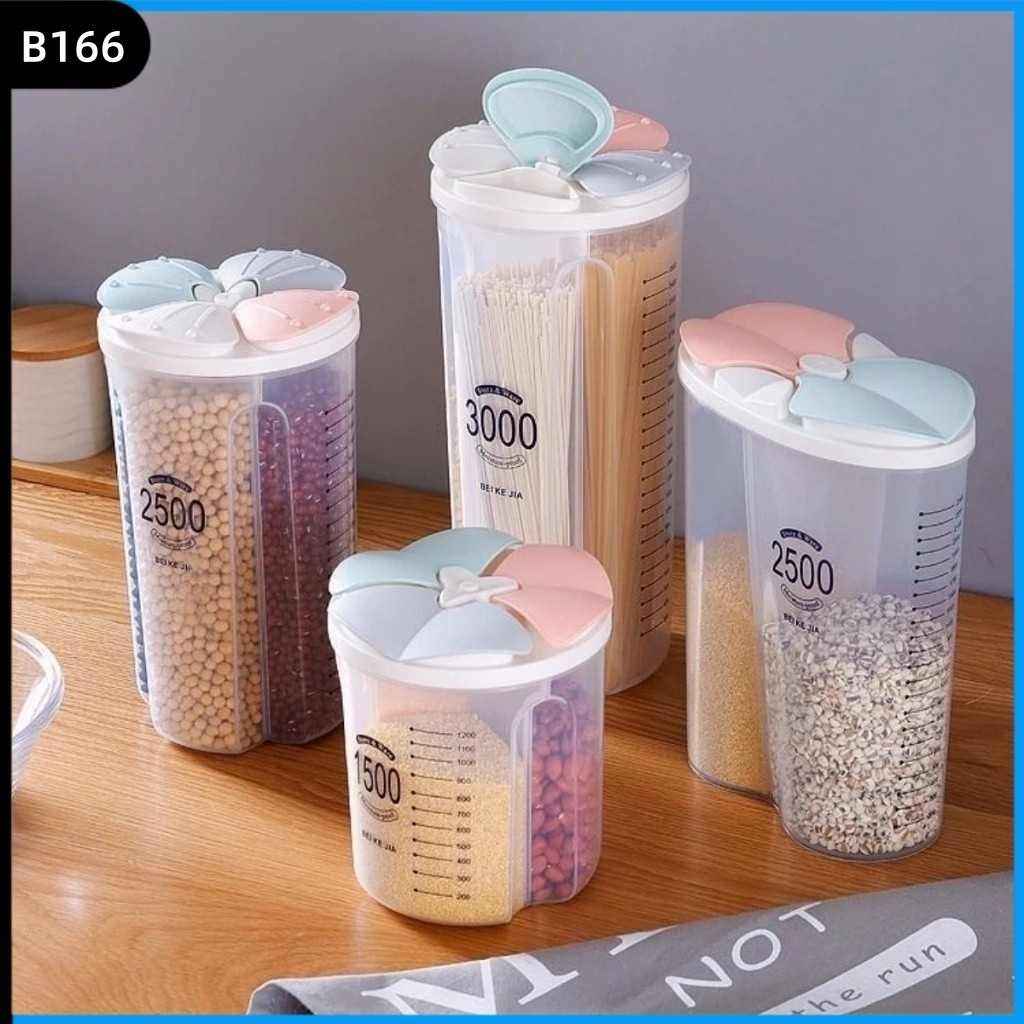 Pote Plásticos Armazenador Medidor Com Divisorias 1500 ML  2000 ML ou 2500 ML 3000 ML de 2 ou 4 divisórias Organizador em Oferta na Shopee