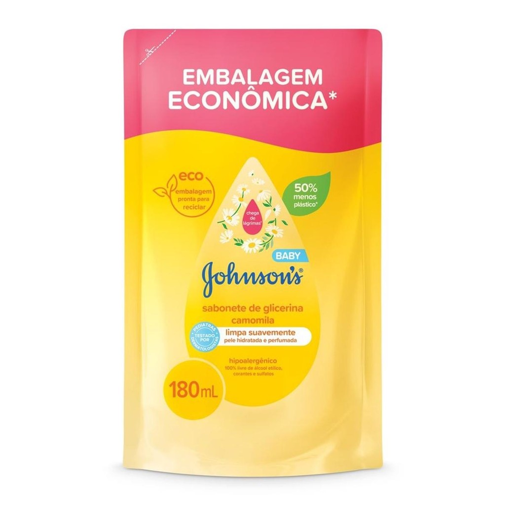 Sabonete Líquido Johnson's Baby Glicerina Camomila 180ml em Oferta na Shopee