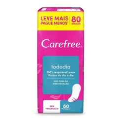 Protetor Diário Carefree Todo Dia sem Perfume Leve 80 Pague 60 Unidades