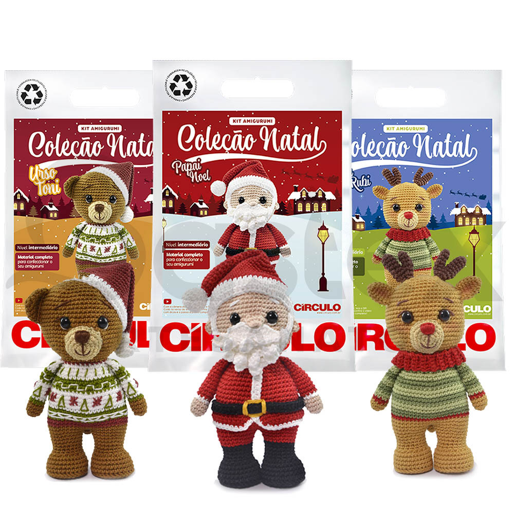 Kit Amigurumi Coleção Natal 2025 Circulo em Oferta na Shopee