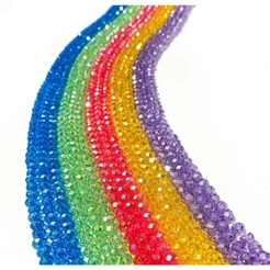 05 fios de cristal 10MM tipo flat para terços, guias e artesanato