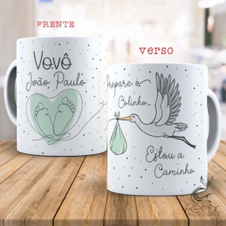 Caneca Lembrancinha Vovó Vovô Bisavó - Anunciar Gravidez - Chá de Bebê em Oferta na Shopee