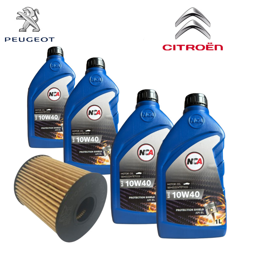 KIT TROCA DE ÓLEO 10W40 + FILTRO (CITROEN , PEUGEOT)