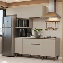Armário de Cozinha Completa 240 cm Crema Nice Madesa 06