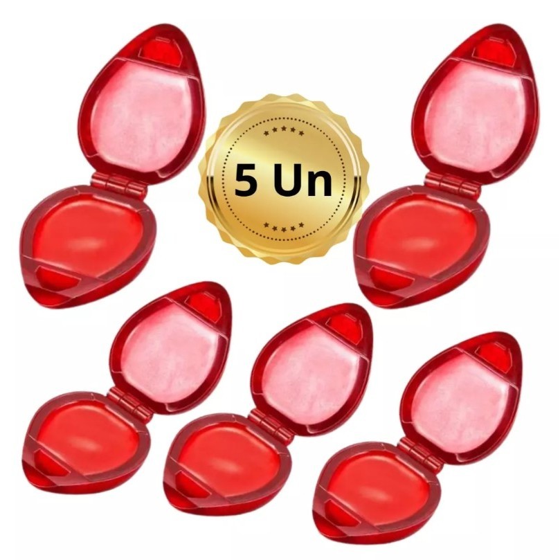 Kit com 5 Batom Brilho Labial Moranguinho Infantil em Oferta na Shopee