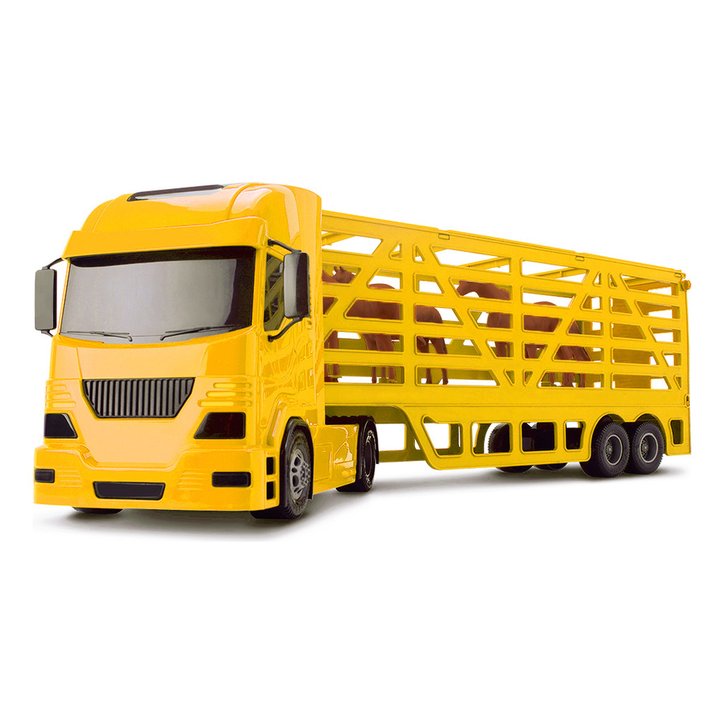 Caminhão Grande Haras Pollux para 4 Cavalos - Miniatura 60cm Alta Qualidade Colecionável Rural - Silmar