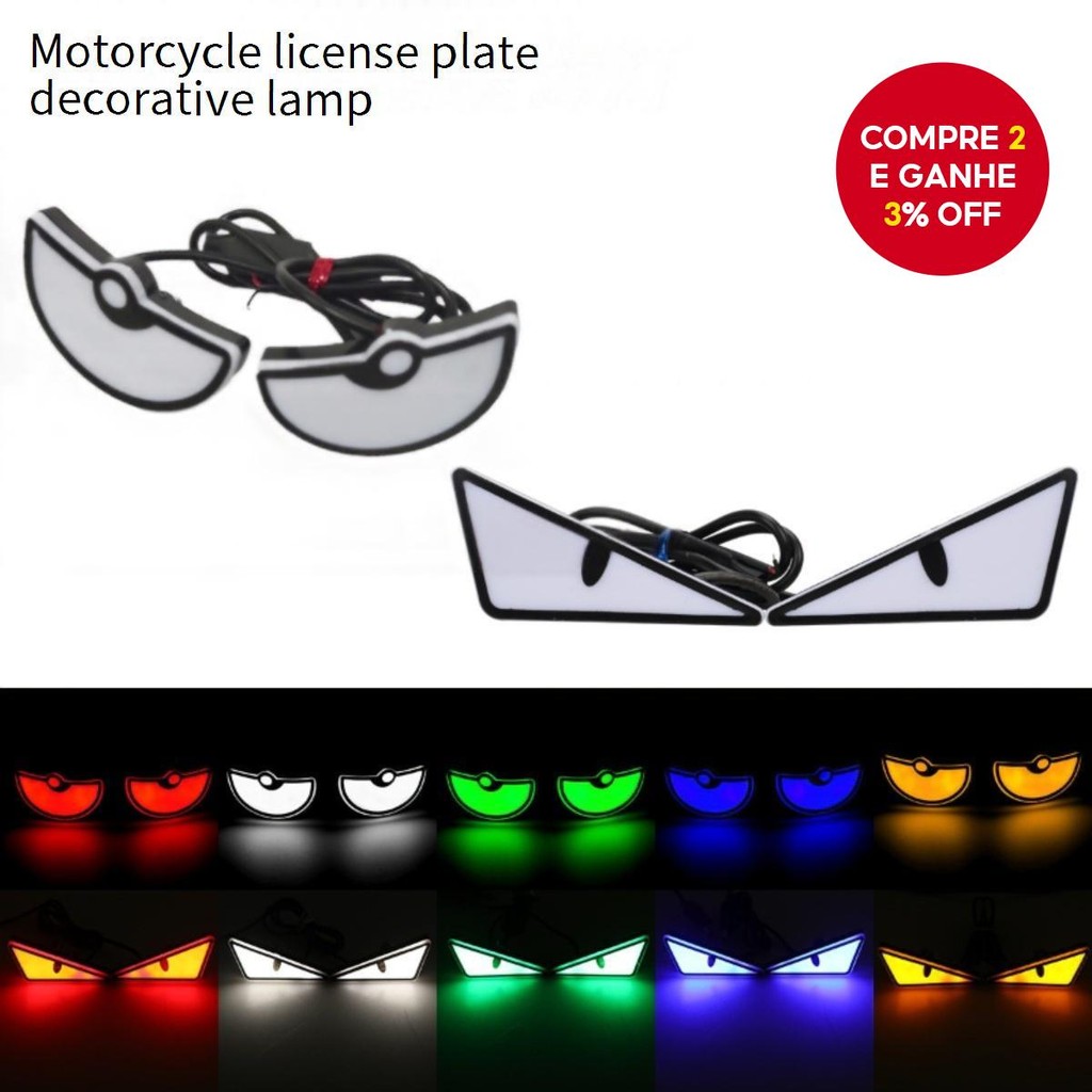 Luzes LED De Olhos Do Diabo Para Motocicleta-Mini Lente De Projetor , Farol De Demônio E L...