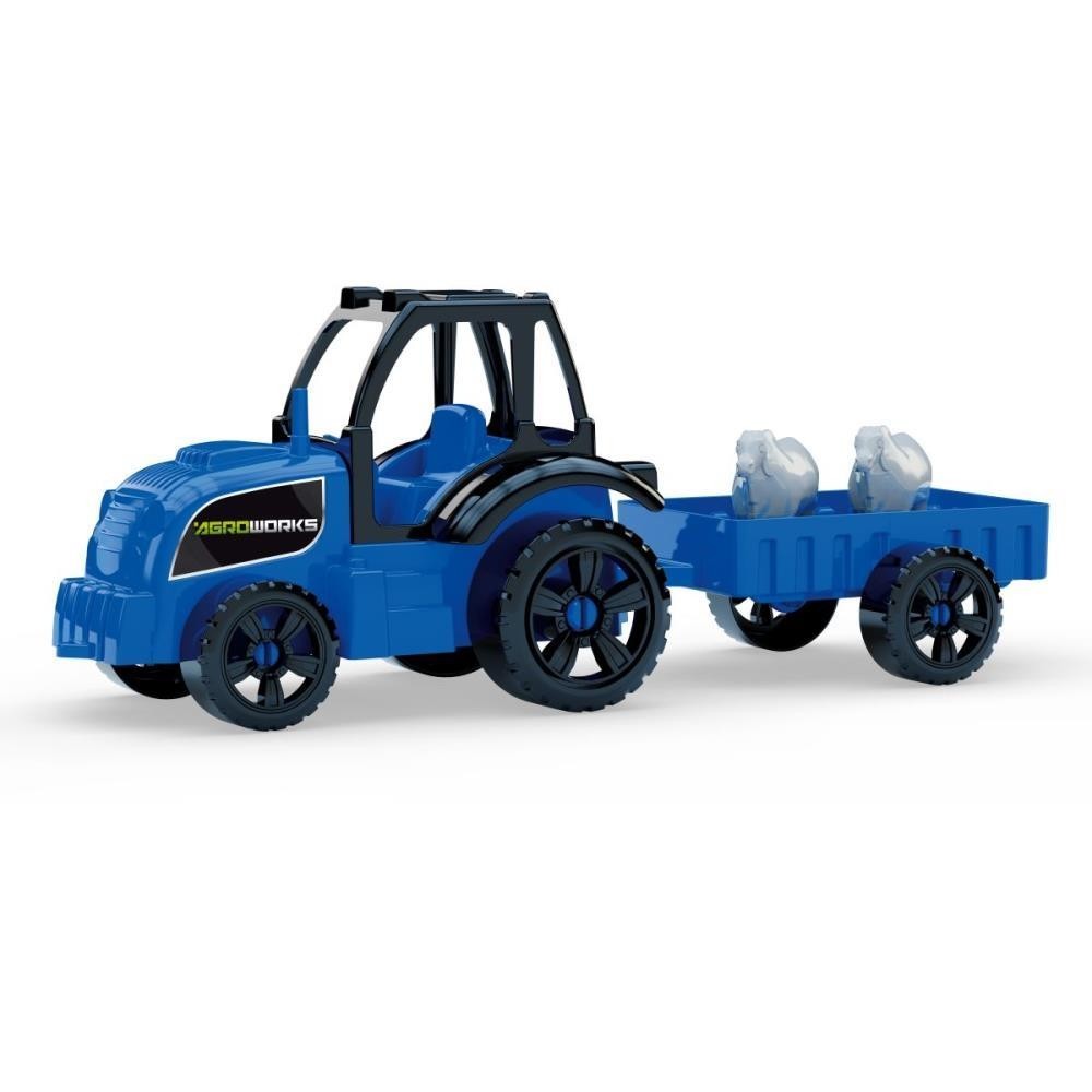 Miniatura Trator Carreta AGRO WORKS II 33X12X13CM - Cores Sortidas