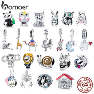 Bamoer 925 Sterling Silver Charms Adorável Panda Tiger Wildlife Pendant Acessórios De Moda Aniversário SCC2811 em Oferta na Shopee