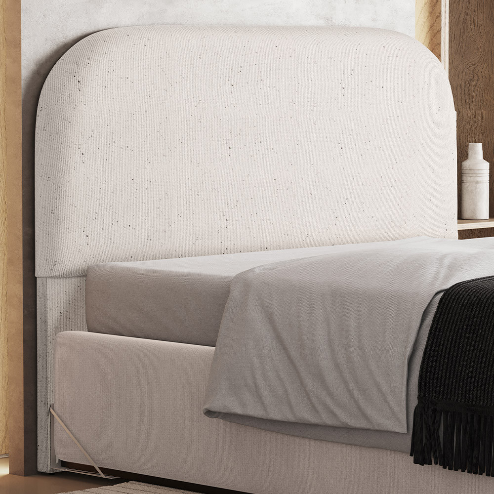 Cabeceira Cama Box Queen 160cm Orgânica Lanna W01 Linho Cru - Lyam Decor em Oferta na Shopee