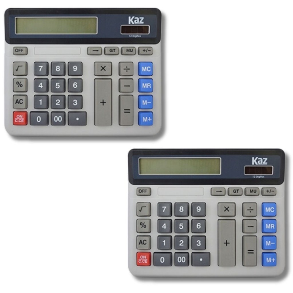 Kit 2 Calculadora VIsor Grande 12 Digitos Balcão Comercial