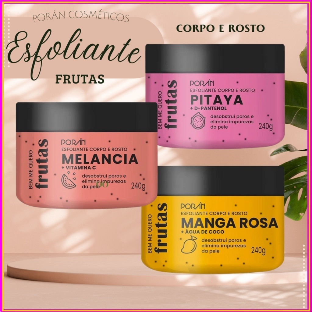 Tálinda - Esfoliante Corpo e Rosto De Frutas Mega Cheirosos Lançamentos - Poran