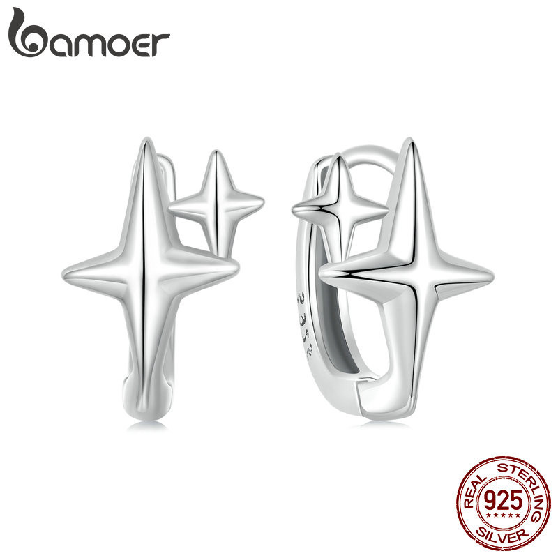 Brincos Bamoer 925 Sterling Sliver Starlight Design Jóias Presentes Para Mulheres