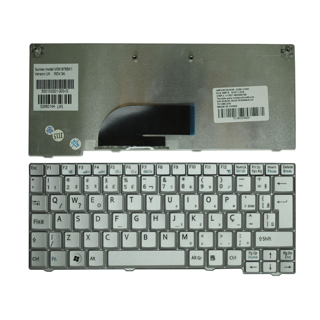 TECLADO SONY NET PCG-21311X/PCG-21313L/PCG-21313M/VPC-M120AB/VPC-M121A|PRATA ABNT2