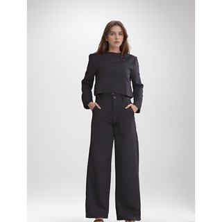 Conjuntos femininas casual, Conjunto de alfaiataria elegante,T-shirts e calças de manga comprida