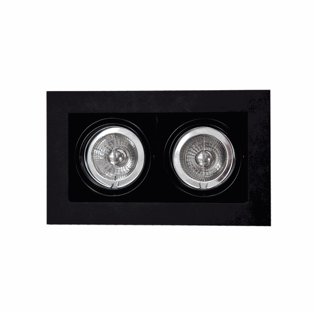 Spot de Embutir Duplo Direcionável 360º Orbital Alumínio Technic 30x16,3x8,3cm AR111 D&D Iluminação Preto