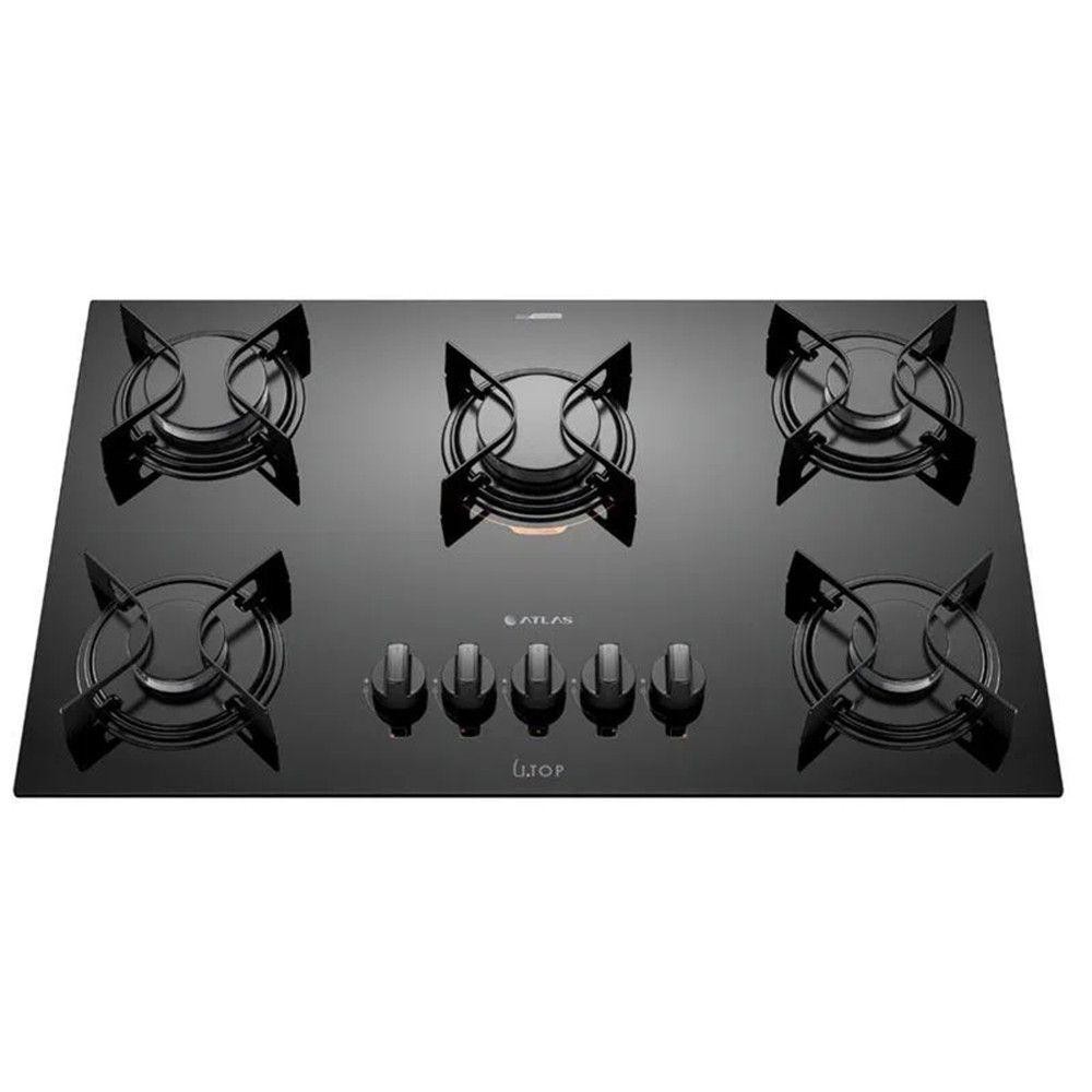 Cooktop Atlas U.top 5 Bocas Preto Bivolt em Oferta na Shopee
