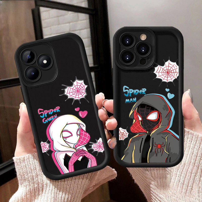 Capa Macia Para O Homem-Aranha Bonitinho Samsung Galaxy A35 A55 A54 A34 A14 A05 A15 A05S A33 A53 A52 A52S A32 A23 A51 Casais De Marca Da Moda Olho De Anjo De Menina
