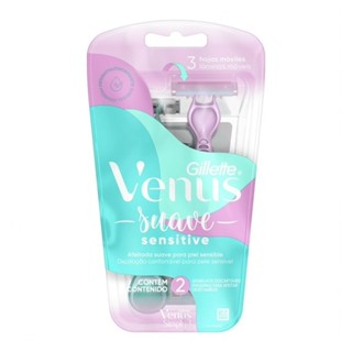 Aparelho de Depilar Gillette Venus Suave Sensitive 2 unidades em Oferta na Shopee