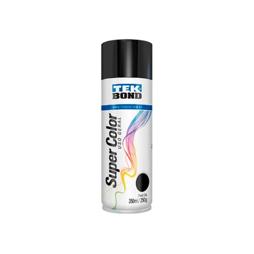 Tinta Spray Preto Brilhante 350ml (250gr) Tekbond – 23011006900 em Oferta na Shopee