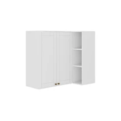 Armário Aéreo de Canto Milla MDF 2 Portas Branco 80 cm Carraro