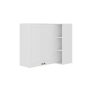 Armário Aéreo de Canto Milla MDF 2 Portas Branco 80 cm Carraro em Oferta na Shopee