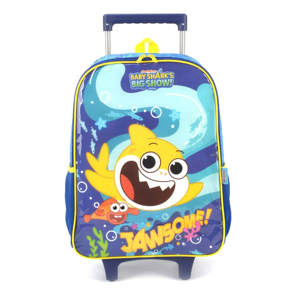 Mochila De Rodinhas Escolar Menino Baby Shark Luxcel